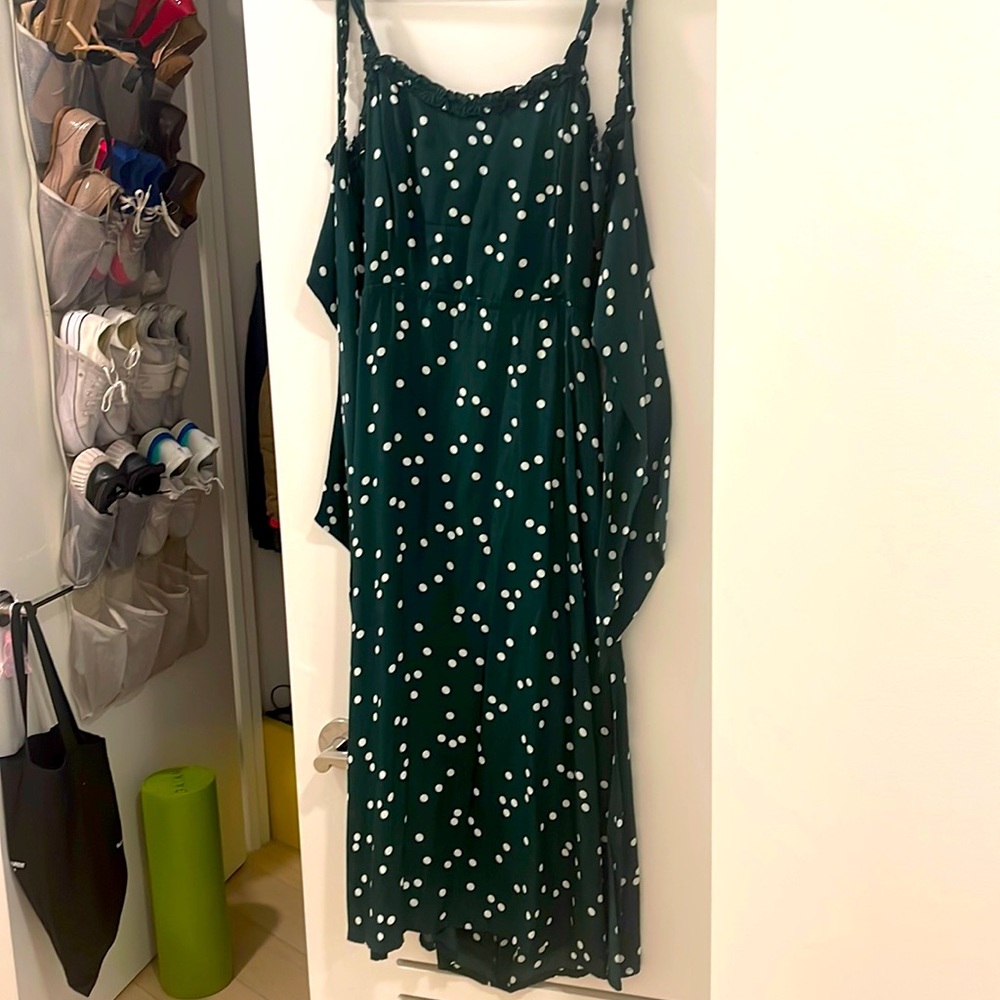 Faithful The Brand Green Polka Dot Dress